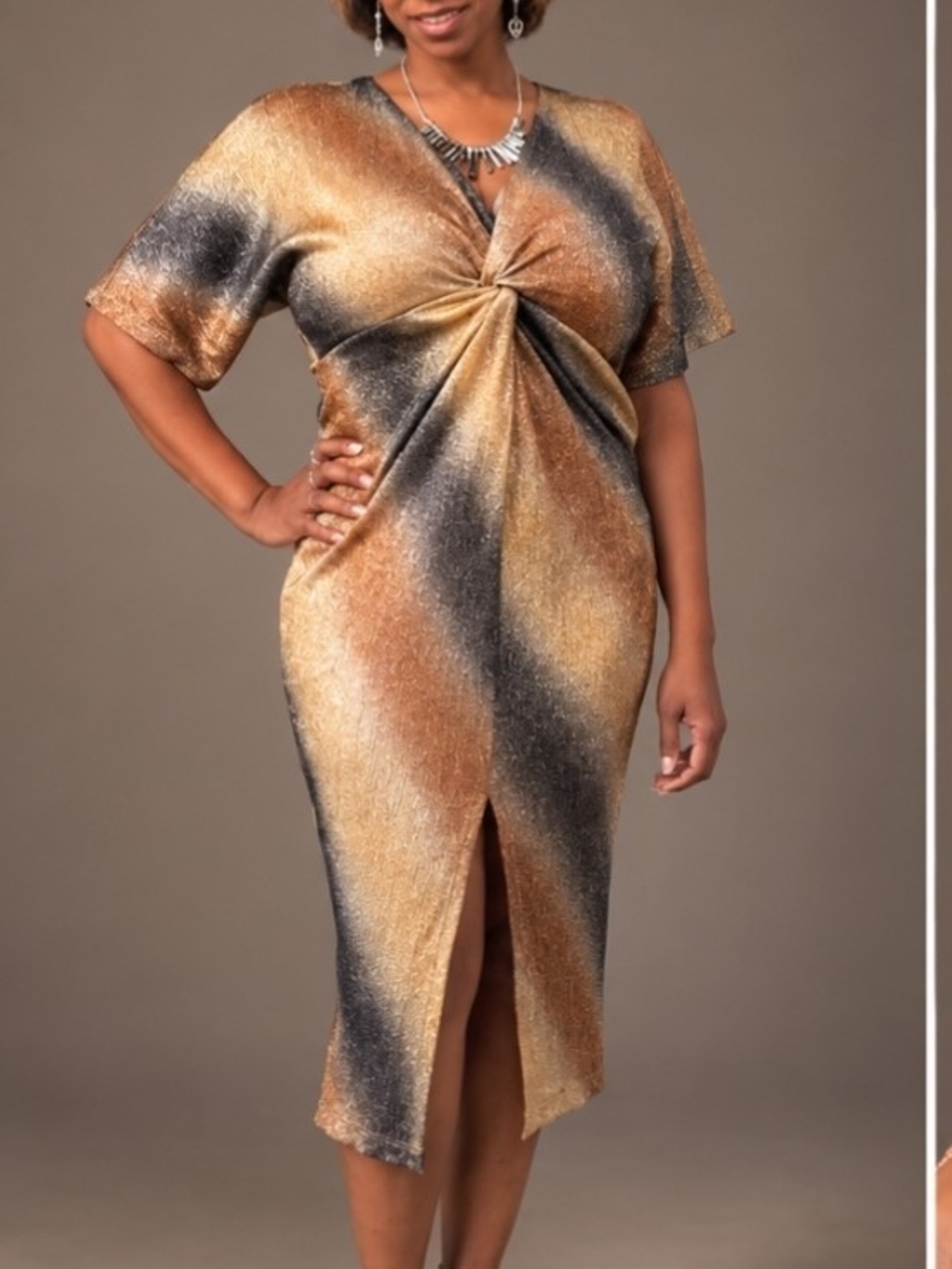 Size Small Metallic Dolman Plisse Dress By All In Favor
